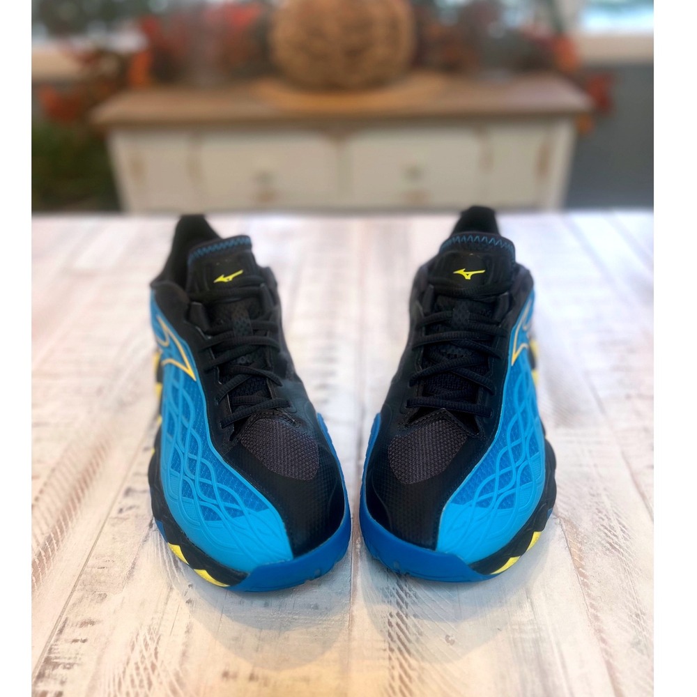 Mizuno Wave‎ Lightning Z7 Volleyball Shoes Men Blue Yellow Size 9.5